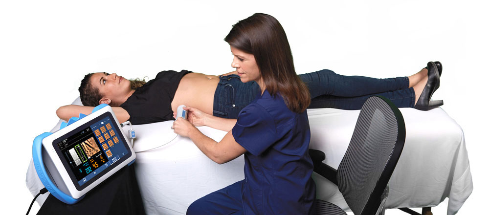 a woman getting a fibroscan